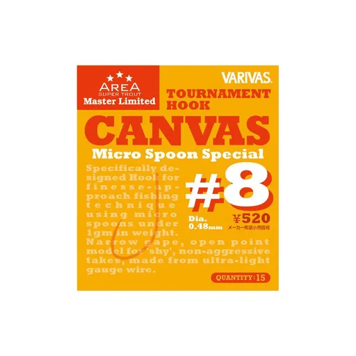 Varivas Háčky Tournament Hook Canvas 15ks - vel. 8,Varivas Háčky Tournament Hook Canvas 15ks - vel. 8