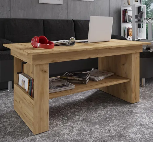 VCM Konferenční stolek Kobila výškově nastavitelný, dub medový