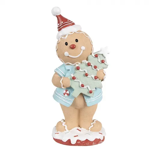 Vánoční perníček se stromečkem Gingerbread Man Pastello - 11*8*25 cm Clayre & Eef