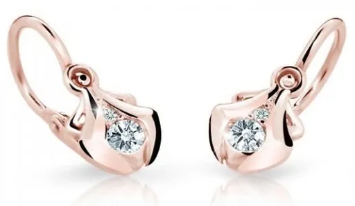 Cutie Jewellery Dětské náušnice z růžového zlata C2224-10-X-4 bílá