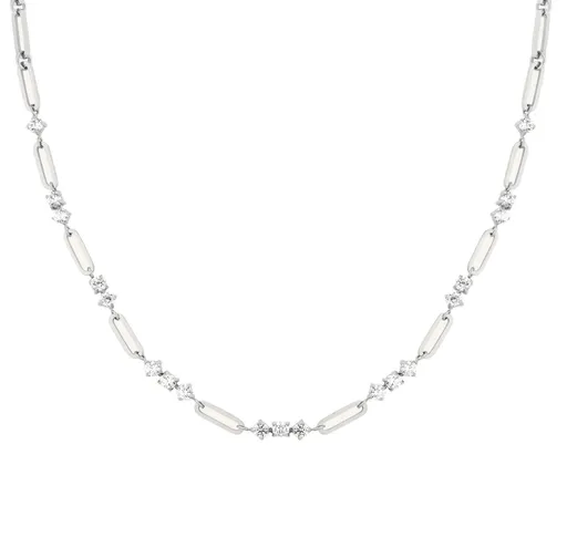 Rosefield Luxusní ocelový náhrdelník s krystaly Graduated JNGCS-J1019