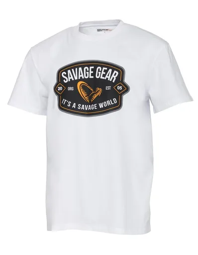 Savage Gear Triko Badge Logo Tee White - XL,Savage Gear Triko Badge Logo Tee White - XL