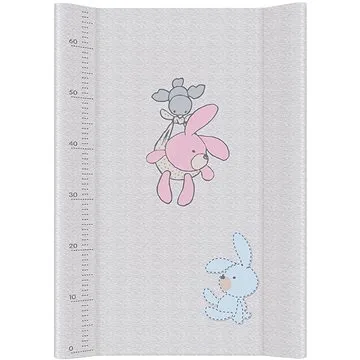 CEBA BABY Comfort přebalovací podložka s pevnou deskou 50 × 70 cm, Zajíčci šedé (5907672335414)