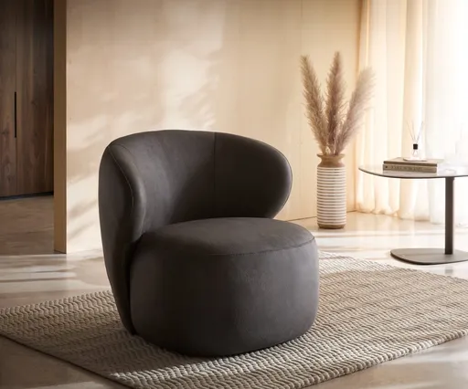 Křeslo Pulo 80×80 cm mikrovlákno antracitová vintage