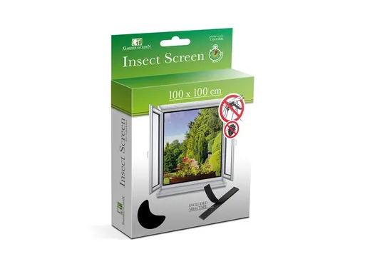 Síť proti hmyzu na okno GARDEN OF EDEN 11600BK 100x100cm černá - rozbaleno - pomačkaný obal