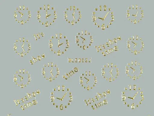 Samolepky na nehty 3D - Silvestr, zlaté