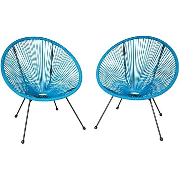 Tectake Sada 2 židlí Santana, modrá (404409)