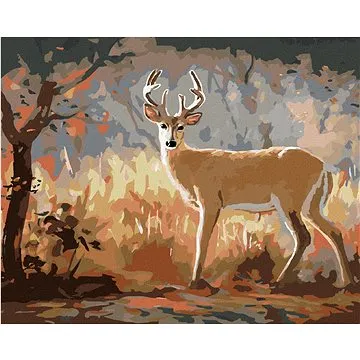 Zuty - Malování podle čísel - MLADÝ JELEN A PODZIMNÍ LES (D. RUSTY RUST), 80x100 cm, vypnuté plátno  (HRAmmb03257nad)