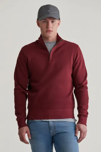 MIKINA GANT SACKER RIB HALF ZIP WINE RED