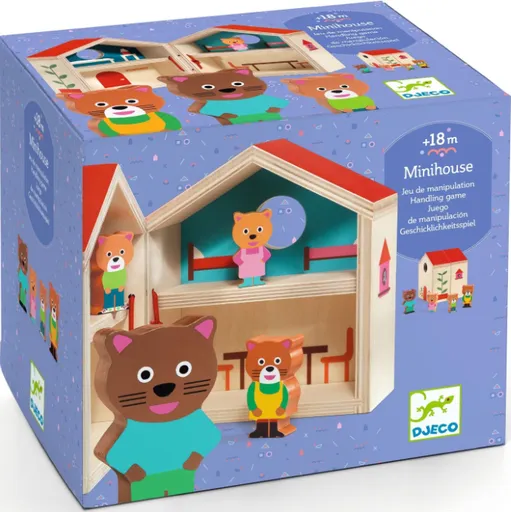 Dřevěný domeček pro kočičí rodinku