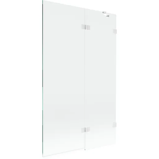 MEXEN/S Lunar vanová zástěna 2-křídlová pravá 110 x 150, transparent, bílá 897-110-100-20-00-P