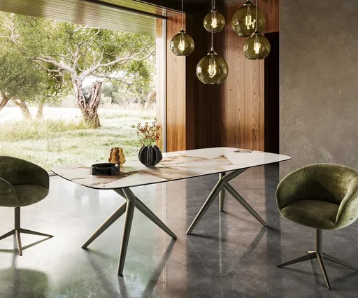 Jídelní stůl Edge oválný 240x120 keramika Iris FmG Patagonia