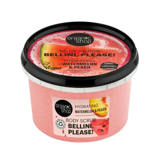 Organic Shop Hydratační tělový peeling Bellini, please! Vodní meloun a broskev (Hydrating Body Scrub) 250 ml