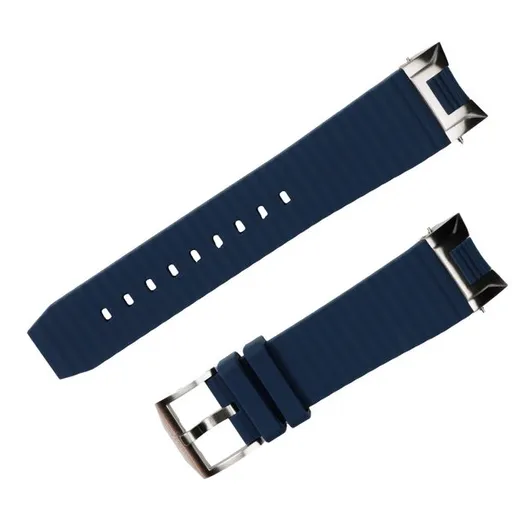 Modrý silikonový řemínek Aviator pro MIG-35 M.2.19.0.133.6 - stříbrná spona