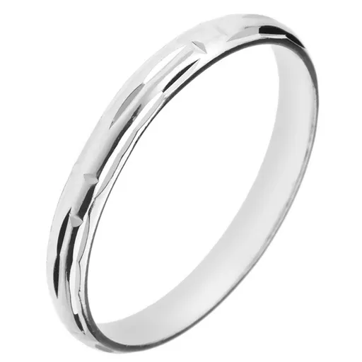 Prsten ze stříbra 925 - zářezy tvořící labyrint - Velikost: 55