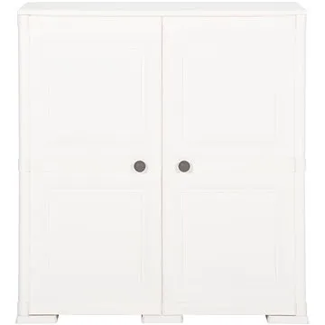 Plastová skříňka design dřeva bílá 340596 (340596)