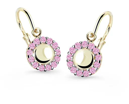 Cutie Jewellery Zlaté dětské náušnice C2750-10-X-1 růžová