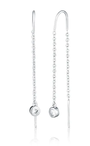 JVD Stříbrné řetízkové náušnice se zirkonem SVLE2879X61BI00