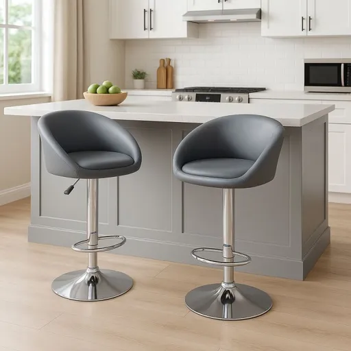 Barové židle sada 2 ks antracitové výškově nastavitelné