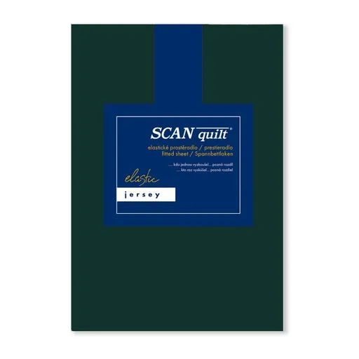 SCANquilt napínací prostěradlo JERSEY ELASTIC LYCRA tmavě zelená 180 x 200 cm (výška matrace do 30 cm)