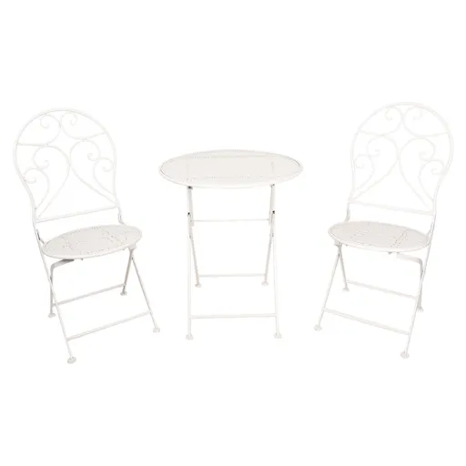 Set vintage skládacího zahradního nábytku Aceline - Ø 60*70 / 2x Ø 40*40*92 cm Clayre & Eef