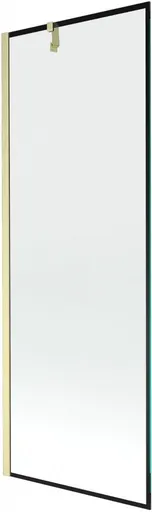 MEXEN/S Next vanová zástěna FIX 70 x 150, černá vzor, zlatá kartáčovaná 895-070-000-00-70-55