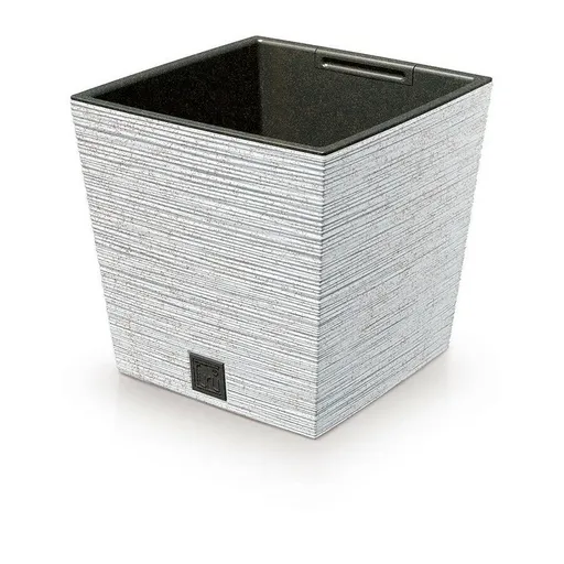Květináč FURU SQUARE LOW ECO WOOD s vkladem 24 cm, bílá ECO