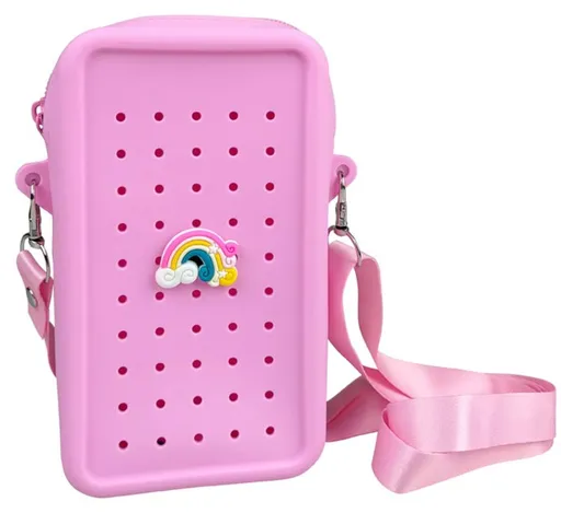 Gifty - Silikonová crossbody taštička růžová + 1 pin zdarma