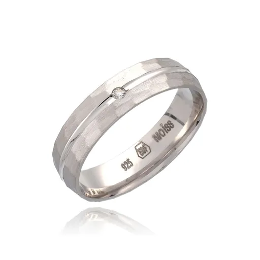 MOISS Snubní stříbrný prsten s čirým zirkonem RL000044-P 54 mm