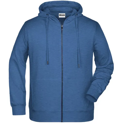 James & Nicholson (Daiber) Pánská mikina na zip z biobavlny 8026 - Světle džínový melír | L