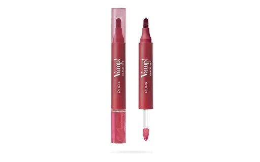 PUPA Milano Fix a olejový lesk na rty 2v1 Vamp! (Marker Duo) 4 ml 005 Cherry Granita