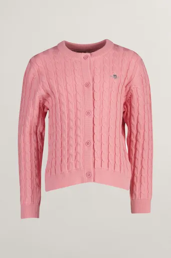 KARDIGAN GANT SHIELD COTTON CABLE CARDIGAN GERANIUM PINK
