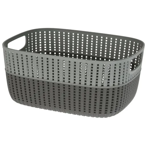 Plastový košík Duo, šedá, 38 x 28,5 x 17,1 cm