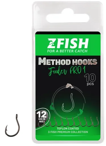 Zfish háčky method feeder pro 1 10 ks - velikost 10