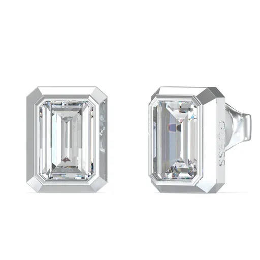 Guess Hranaté ocelové náušnice 4G Light JUBE05250JWRHT/U