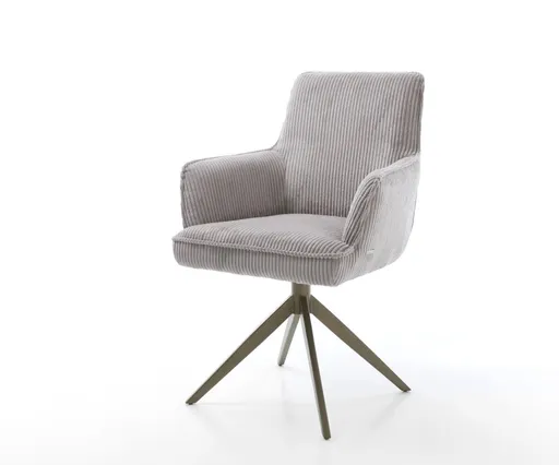 Otočná židle Heira-Flex s područkami Šňůra stříbrnošedá Křížový