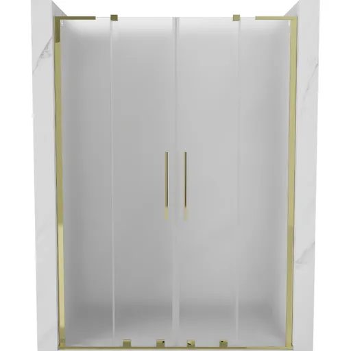 MEXEN/S Velar L Duo posuvné sprchové dveře 140, dekor, zlatá 871-140-003-32-50