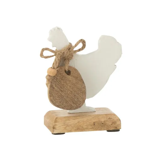 Dekorace slepička s vajíčkem na podstavci - 9*5*11 cm J-Line by Jolipa