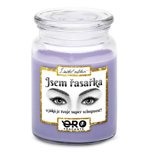 Svíčka Řasařka - superschopnost (Vůně svíčky: Levandule)