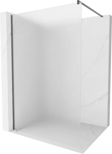 MEXEN/S Kioto Sprchová zástěna WALK-IN 70 x 200, dekor 8 mm, grafit kartáčovaná 800-070-101-66-30