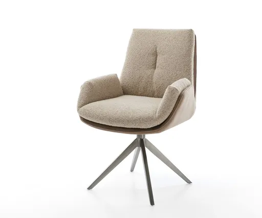 Otočná židle Clea-Flex směs materiálů bláto křížový rám široký