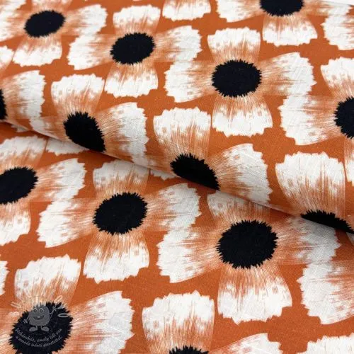 Viskóza se lnem Waxflower design A digital print