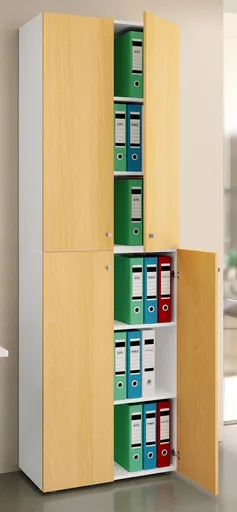 VCM Kancelářská skříň Lona 2XL s otočnými dveřmi, bílá