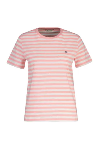 TRIČKO GANT REG STRIPED SHIELD SS T-SHIRT LILLY PINK