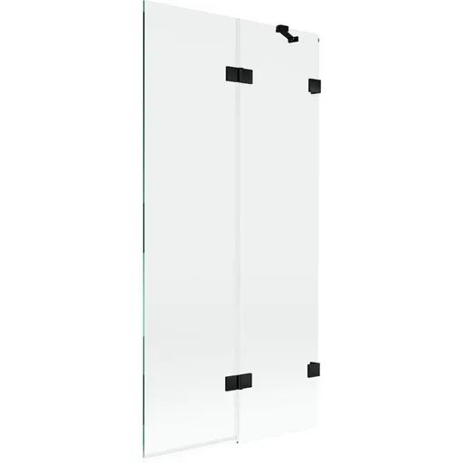 MEXEN/S Lunar vanová zástěna 2-křídlová pravá 90 x 150, transparent, černá 897-090-100-70-00-P