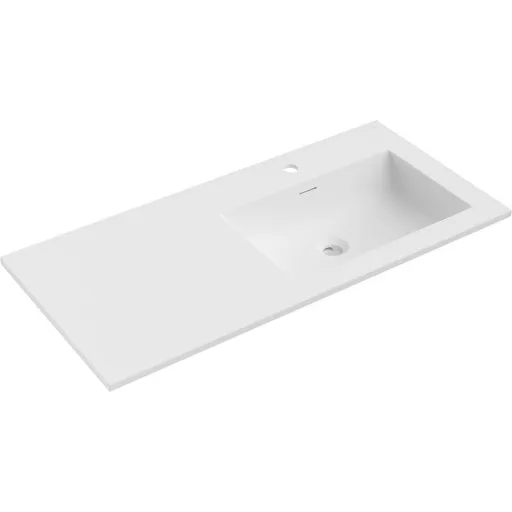 MEXEN Otis umyvadlo zapuštěné do desky pravá 101 x 46,5, bílá mat 25181001P