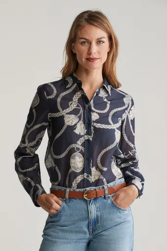 KOŠILE GANT REG SAILING PRINT COT SILK SHIRT EVENING BLUE