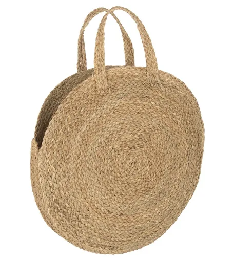 Přírodní veliká kulatá kabela do ruky Bag Round Grass - 50*5*58cm J-Line by Jolipa