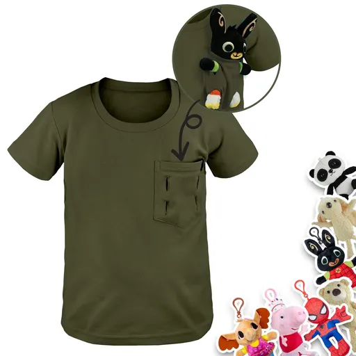 Bontis Tričko s kapsičkou na hračku - Khaki | 116/122