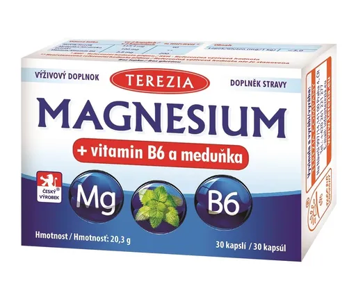 Terezia Company Magnesium + vitamin B6 a meduňka 30 kapslí